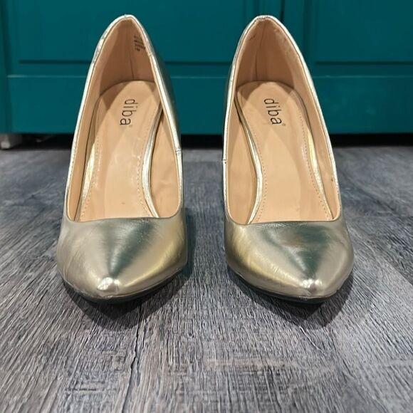 Diba Gold Stiletto Heels 7M - Picture 2 of 7